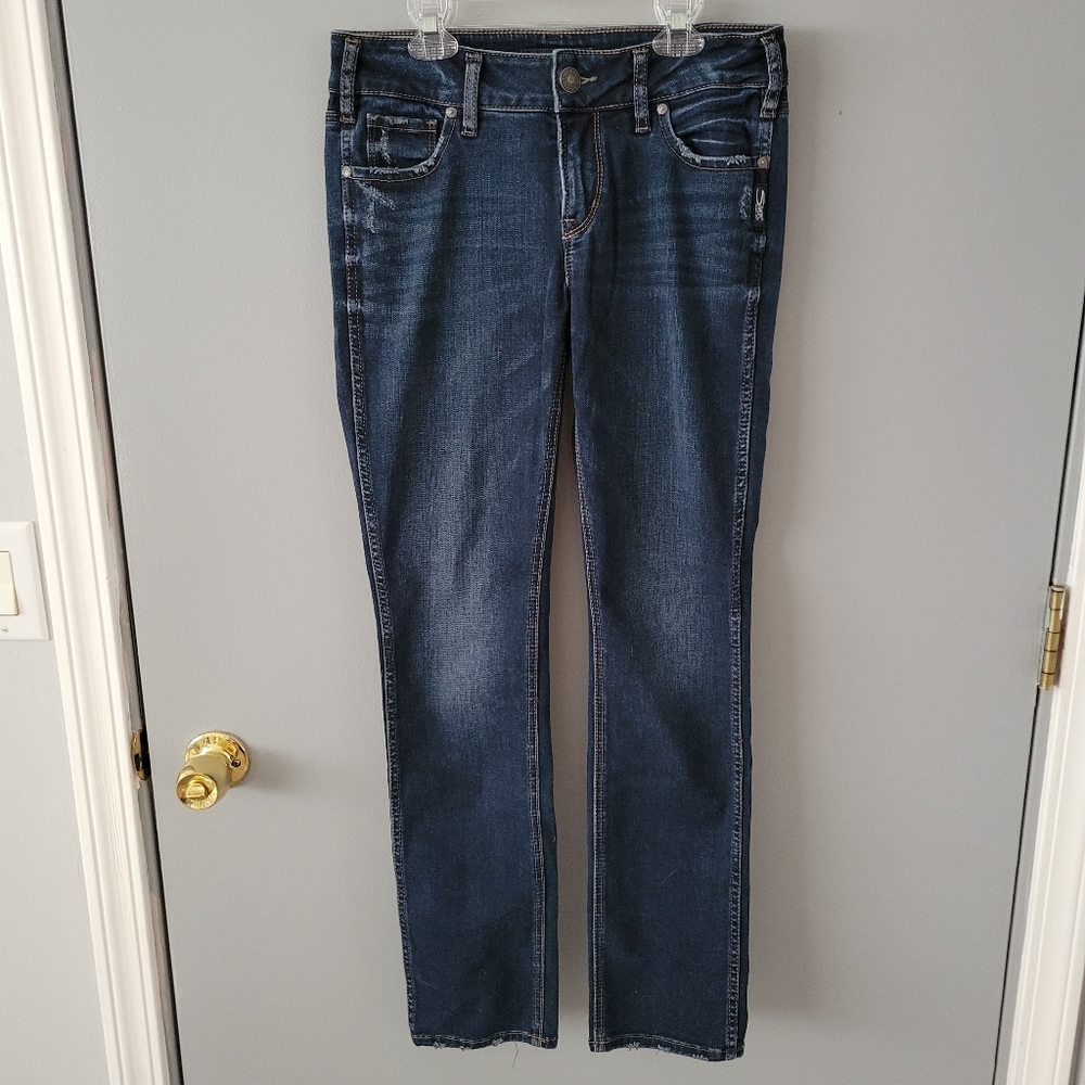 Silver Elyse Straight Leg Jean 27" W 30" L